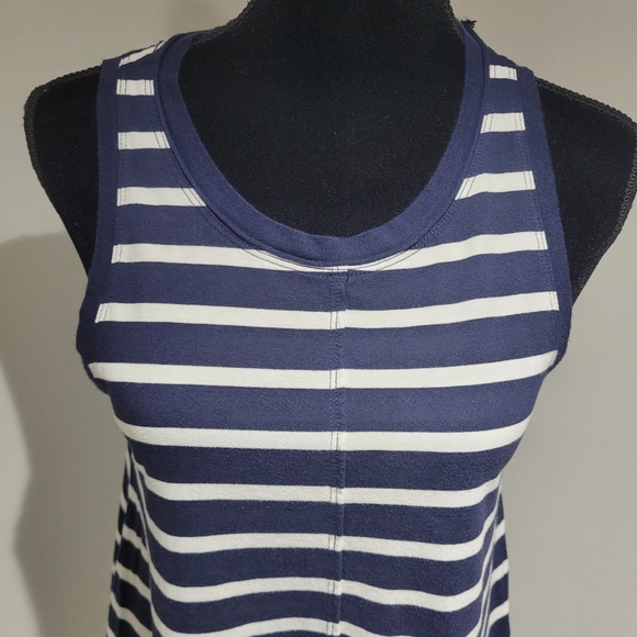 Gap 100% Cotton Striped Sleeveless Swing Dress Size Small Navy Blue and White - Picture 4 of 11